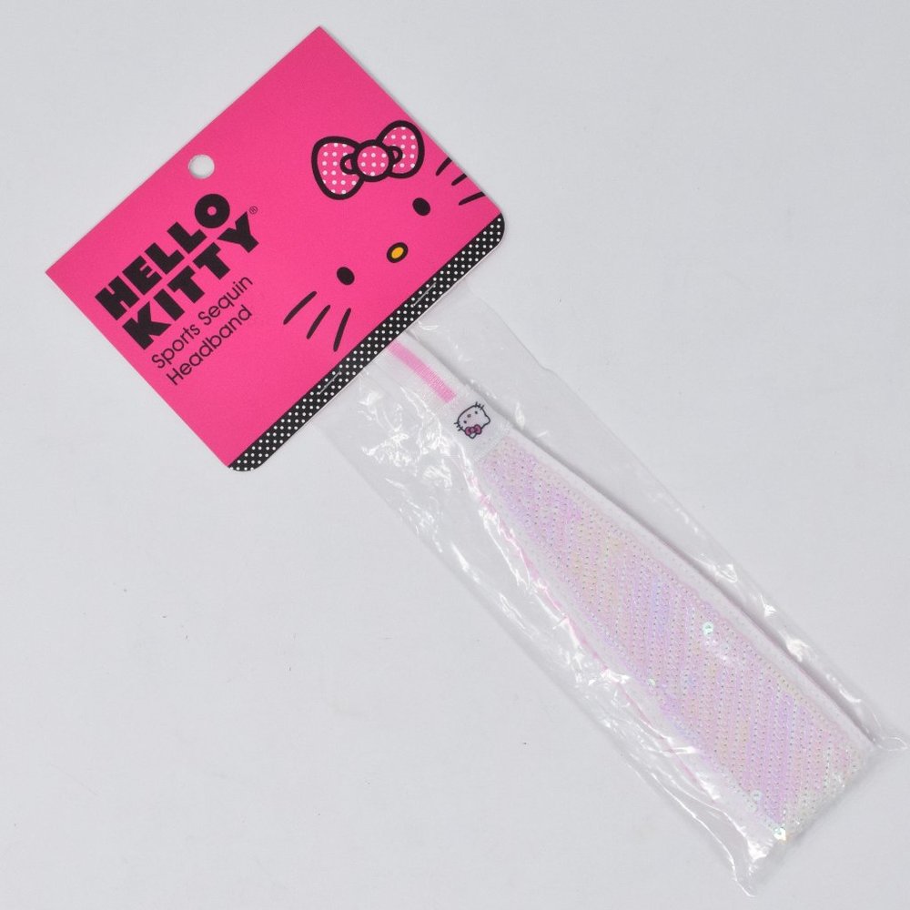 Hello Kitty Headband Sporty Sequin Pearlescent Kidcore Sanrio Icon Sparkle New